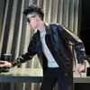 Chaqueta de Piel Sintética de Moda para Hombre, Estilo Streetwear Elegante, Abrigo de Marca de Alta Gama para Otoño e Invierno 2025