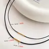 Cordón para Colgante Cuerda de Cuero Encerado Cadena para Clavícula Hombres y Mujeres Gargantilla Negra Delgada Colgante Colgante de Cristal Dorado Cuerda para Collar con Hebilla Oculta