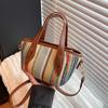 Bolsa Pequena Colorida Tecida para Mulheres 2025 Nova Moda Casual Bolsa Balde de Mão Verão Bolsa Transversal de Ombro