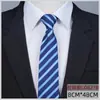 Corbata con cremallera para hombre Vestir Negocios Nudo sin nudos Azul Rayas Fácil de tirar Trabajo Ropa de trabajo Ancho