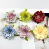 Flores de peonía artificiales de núcleo blanco, horquilla floral para el cabello DIY, materiales de arte floral, decoración del hogar, arreglos de pared de flores, adornos pequeños