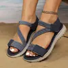 Sandalias deportivas para mujer talla grande 2026, nuevos zapatos casuales para mujer, sandalias de suela gruesa, velcro transfronterizo, ligeras para el verano