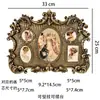 Marco de Fotos Dorado en Relieve Estilo Europeo Retro, Decoración de Pared para Hogar y Casa de Huéspedes, Pared de Fotos para Colgar en la Pared, Accesorios para Fotos