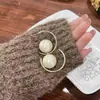 Pendientes Grandes Exagerados de Perlas Estilo Coreano con Temperamento Único, Pendientes Minimalistas de Gama Alta de Nicho, Accesorios para Orejas de Lujo Personalizados