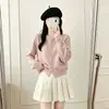 Chaqueta suéter de punto tridimensional floral con cuentas de estilo coreano de alta resistencia, nuevo cárdigan de punto versátil de cuello redondo dulce y juvenil para primavera y otoño
