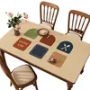 Mantel individual retro estilo americano, impermeable, a prueba de aceite, lavable, resistente al calor, protector de superficie para mesa de café de PVC de alta gama de lujo ligero