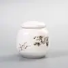 Miniatura Cerámica Pequeño Recipiente para Té Portátil Sellado Tarro de Almacenamiento para Polvo de Incienso y Ungüento, Caja de Empaque Vacía para Té Verde, Universal