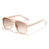 Gafas de Sol con Puente Doble Tachonadas de Moda Transfronterizas para Hombres y Mujeres, Lentes de Color Degradado, Montura Grande, Adelgazantes, Gafas de Sol con Protección Solar para Mujeres