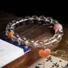 Pulsera Original de Cristal Blanco Natural y Cera de Abeja, Pulsera Estilo Chino Nuevo con Ágata Yanyuan Blanco Natural con Forma de Durazno para Mujeres, Una Pieza al por Mayor