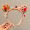 Faixa de Cabelo de Pelúcia Desenho Animado para Mulheres 20256 Nova Outono e Inverno Faixa Fofa para Lavar o Rosto, Presilha de Cabelo Antiderrapante e Segura