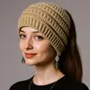 Faixa de Cabeça de Tricô Outono/Inverno Transfronteiriça para Mulheres, Faixa Larga, Headband Estilo Europeu e Americano com Top Aberto, Lenço de Cabeça de Lã Quente que Absorve Suor para Proteger as Orelhas