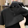 Camiseta de Verano para Hombre de Ajuste Holgado, Texturizada, Plisada, Delgada, Transpirable, de Manga Corta, Cuello Redondo, Nueva, Ropa Casual