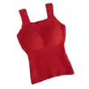 Chaleco Térmico de Lana de Cordero para Mujer con Sujetador Incorporado, Capa Base Adelgazante, Se Puede Usar como Ropa Exterior, Ropa Interior Térmica de Invierno