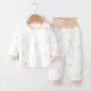 Traje de mallas largas para bebé sin costuras de cintura alta otoño e invierno pijamas para bebé de niños y niñas ropa para el hogar traje de fondo