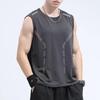 2025 Nueva Camiseta de Tirantes de Seda de Hielo para Hombre Verano Holgada Deportiva Fitness Secado Rápido Sin Mangas Hombro Delgado Camiseta Fina