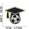 Fornecimento Exclusivo Transfronteiriço de Patches Bordados com Tema de Formatura com Elementos de Basquete e Futebol, Patches Termocolantes para Uniformes de Formatura, Roupas e Decorações de Bolsas