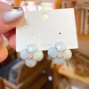 Pendientes de Flor con Goteo de Aceite Dulce y Circonita, Chapados en Oro Real de 18K con Aguja de Plata, Pendientes Simples de Nicho Elegantes de Alta Gama para Mujer