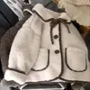 ¡Grueso y cálido para niños y niñas! Chaqueta de lana de cordero coreana para bebé con cuello, abrigo de algodón engrosado elegante de invierno 2026 para niños