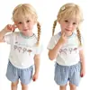 Comercio Exterior Transfronterizo Europeo y Americano Ropa Infantil al por Mayor Conjuntos de Ropa Nuevo Estilo 2026 Dibujos Animados de Manga Corta con Cuadros para Bebés Niñas