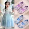 Zapatos de Cuero para Niñas Suela Suave Zapatos de Cristal Elsa Zapatos de Princesa para Niños Boca Cuadrada Zapatos Individuales 2026 Primavera/Otoño Nuevos Zapatos para Bebé