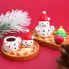 Design Original Yqt Miniatura de Resina Acessórios Boneco de Neve de Natal Conjunto de Xícaras de Café Natal DIY Artesanal Enfeites de Paisagismo