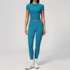 Moda Fitness Transfronteiriça Nova com Toque Cremoso, Conjunto Esportivo Ajustado para Corrida ao Ar Livre, Fitness, Pilates para Mulheres 9616