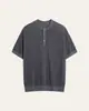 Ropa de punto de manga corta para hombre estilo Henley de lujo ligero 'Old Money', nueva de verano, minimalista, versátil, transpirable, camiseta de punto