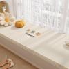 Tapete para Bay Window Estilo Couro Cor Creme, Resistente a Manchas e Fácil de Cuidar, Tapete Limpável e Sem Lavagem, Tapete Antiderrapante Cortável para Varanda