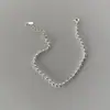 Pulseira de Prata de Lei 925 para Mulheres, Estilo Ins, Simples e Versátil, Corrente de Joalheria Moderna com Personalidade Estudantil Coreana, Estilo Minimalista