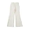 Atacado de Roupas Femininas Transfronteiriças Estilo Europeu e Americano Outono e Inverno 2026 Novidade Cor Sólida Cordão na Cintura Emagrecedor Micro Flare Calça Casual