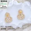 Base para Aretes de Perlas DIY Aguja de Plata S925 Lujo Ligero Zirconia Esmeralda Aretes de Nácar Accesorios de Joyería Versátiles Transfronterizos