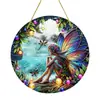 Letrero Colgante de Disco Plano Acrílico Creativo Transfronterizo con Imagen de Princesa Fantasía Cuento de Hadas Belleza, Decoración de Ventana Atrapasoles, Letrero de Porche