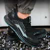 Zapatos Transpirables de Protección Laboral, Anti-Golpes, Anti-Perforación, Resistentes al Desgaste, Antideslizantes, Sitio de Construcción para Hombre, Seguridad Protectora al Aire Libre, Zapatos de Seguridad, Fábrica Negro