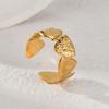 Anillo Nuevo Estilo Ins de Acero Inoxidable Oro de 14K Piedra Natural para Mujer, Lujo Accesible, Gama Alta, Pequeño Fresco, Anillo Sencillo para Mujer