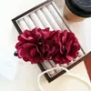 Pinza para el pelo estilo Yi Mengling Flor de Rosa Borgoña Atmosférica Pinza para el pelo con Plátano Pinza grande para el pelo Estilo Vacaciones Accesorio para el pelo Estilo Playa