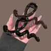 Presilha de Garra Curva em Forma de S Cor Chocolate para Mulheres, Tamanho Grande, High-End, Elegante, Versátil, Acessório de Cabelo Tipo Shark Clip para a Parte de Trás da Cabeça