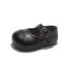 Zapatos de piel para niños 2026 modelo primavera y otoño para niñas, mocasines de velcro de suela suave, zapatos poco profundos de princesa para niñas pequeñas