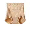 Pantalones Moldeadores Ligeros de Encaje Estilo Nacional Cintura Media-Alta Sin Costuras Transpirables Moldeadores de Cintura Levantamiento de Glúteos Control de Abdomen Ropa Interior Moldeadora de Seguridad para Mujer