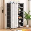 Zapatero estante de almacenamiento multicapa para el hogar simple entrada interior dormitorio espacio de alquiler ahorro de espacio apartamento pequeño zapatero