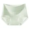 Ropa interior de algodón puro jacquard para mujer, transpirable 10A antibacteriana, 100% algodón, entrepierna extendida, bragas de cintura alta para control de abdomen