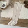 Calcetines de Algodón de Color Puro para Otoño e Invierno que Llegan por Encima de la Rodilla con Botines Pequeños para Mujer Estilo Retro Adelgazante Calcetines Altos sin Costuras para Mujer Calcetines JK