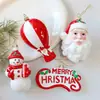 Bolas Pintadas Populares de Natal Transfronteiriças, Pequenos Enfeites de Papai Noel e Boneco de Neve, Etiquetas com Letras, Decorações de Árvore de Natal