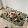Tapete de Banheiro Absorvente Secagem Rápida Resistente à Sujeira Antiderrapante Entrada do Vaso Sanitário Tapete para Pés Retro Floral Tapete de Terra de Diatomáceas