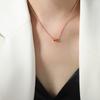 Nueva moda personalizada diseño nicho Cuadrado acero titanio chapado en oro goteo aceite Colgante Amor collar joyería de alta gama para mujer