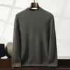 Suéter Masculino Moderno Solto de Caxemira 2026 Outono e Inverno Novo Estilo Gola Alta Meia Cor Sólida Casual Base para Homens
