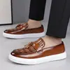 Zapatos de Cuero Transpirables para Hombre Formales de Negocios Slip-on Zapatos de Boda Talla Grande para Hombre Zapatos de Comercio Exterior de Amazon Hombre 251207