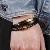 Pulsera tejida de cuero vintage de acero inoxidable transfronterizo para hombre, pulsera tejida multicapa con hebilla magnética de acero de titanio, joyería al por mayor