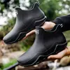 Botas de chuva transfronteiriças masculinas estilo coreano vestuário outdoor versátil moda botas de chuva para casal sapatos de vadeio para pesca ao ar livre femininos sapatos impermeáveis para cozinha