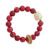 Cinábrio para pulseira de raiz de Bodhi escultura seis palavras provérbios masculinos e femininos Ano Novo vermelho ano de nascimento Bodhi Zi Wenwan atacado