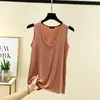 Nuevo Top sin Mangas de Modal para Mujer Tallas Grandes, Camiseta Base Delgada Holgada de Verano Talla Grande, Top Versátil para Estar en Casa